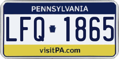 PA license plate LFQ1865