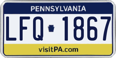 PA license plate LFQ1867