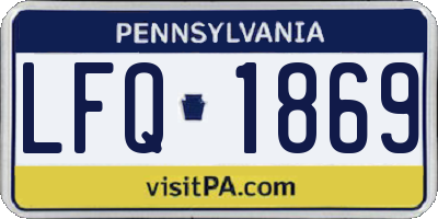 PA license plate LFQ1869