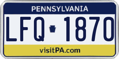 PA license plate LFQ1870