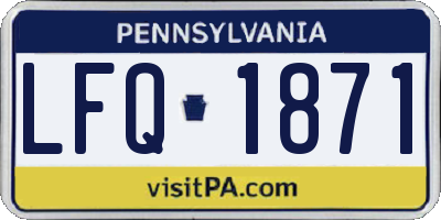 PA license plate LFQ1871