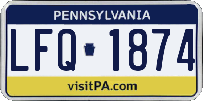 PA license plate LFQ1874