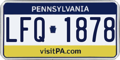 PA license plate LFQ1878