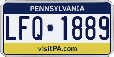 PA license plate LFQ1889