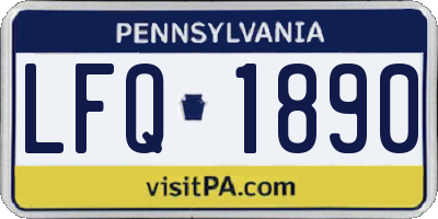 PA license plate LFQ1890
