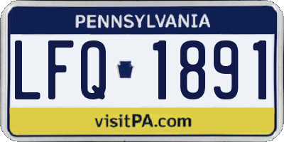 PA license plate LFQ1891