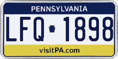 PA license plate LFQ1898