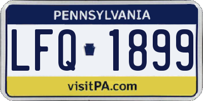 PA license plate LFQ1899