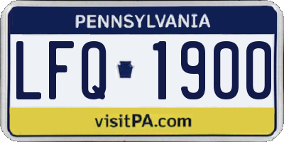 PA license plate LFQ1900