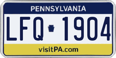 PA license plate LFQ1904