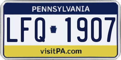 PA license plate LFQ1907