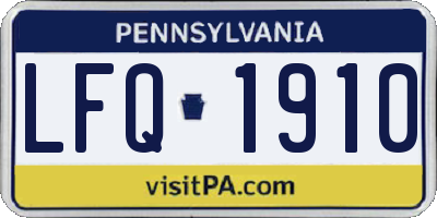 PA license plate LFQ1910