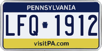 PA license plate LFQ1912