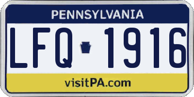 PA license plate LFQ1916