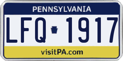 PA license plate LFQ1917