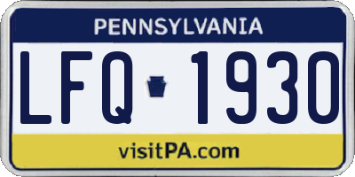 PA license plate LFQ1930