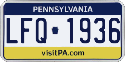 PA license plate LFQ1936