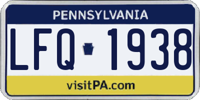 PA license plate LFQ1938