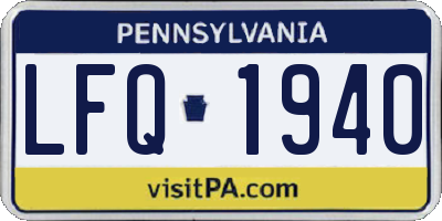 PA license plate LFQ1940