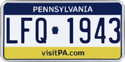 PA license plate LFQ1943