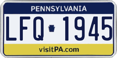 PA license plate LFQ1945