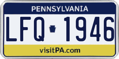 PA license plate LFQ1946