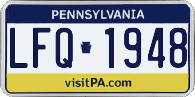 PA license plate LFQ1948