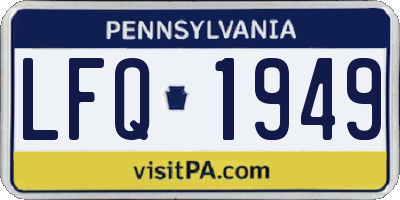 PA license plate LFQ1949