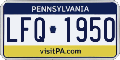 PA license plate LFQ1950