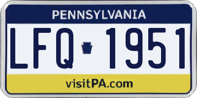 PA license plate LFQ1951