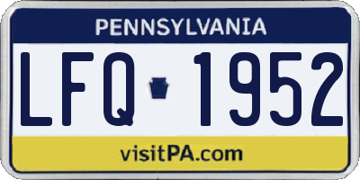 PA license plate LFQ1952