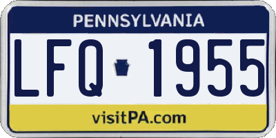 PA license plate LFQ1955