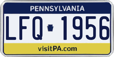 PA license plate LFQ1956