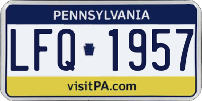 PA license plate LFQ1957