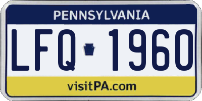 PA license plate LFQ1960