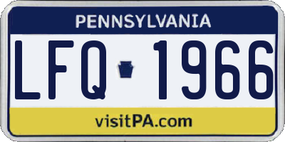PA license plate LFQ1966