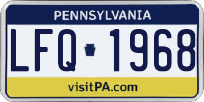 PA license plate LFQ1968