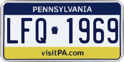 PA license plate LFQ1969