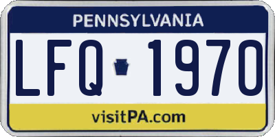 PA license plate LFQ1970
