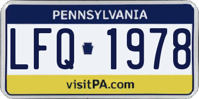 PA license plate LFQ1978