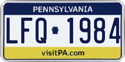 PA license plate LFQ1984