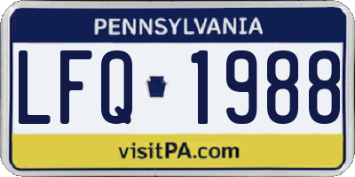 PA license plate LFQ1988