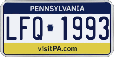 PA license plate LFQ1993