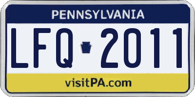 PA license plate LFQ2011