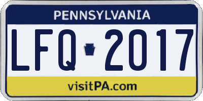 PA license plate LFQ2017