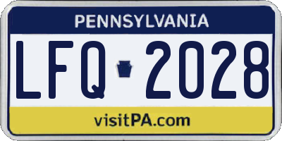 PA license plate LFQ2028
