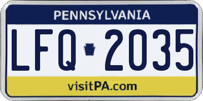PA license plate LFQ2035