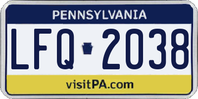 PA license plate LFQ2038