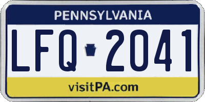 PA license plate LFQ2041