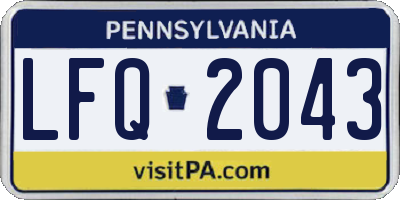 PA license plate LFQ2043